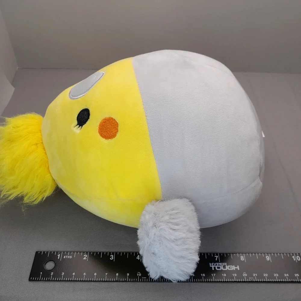 Squishmallows 8 Inch Charlize the Cockatiel Bird Yellow Grey Plush Kellytoy NWT